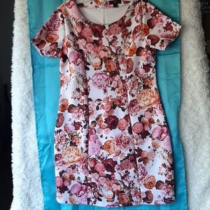 Women's dress size large roses pattern